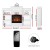Devanti 2000W Electric Fireplace Heater, White, MDF & Glass, 6-Shelf Storage, 3D Flame, Thermostat, Remote Control