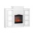 Devanti 2000W Electric Fireplace Heater, White, MDF & Glass, 6-Shelf Storage, 3D Flame, Thermostat, Remote Control