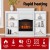 Devanti 2000W Electric Fireplace Heater, White, MDF & Glass, 6-Shelf Storage, 3D Flame, Thermostat, Remote Control
