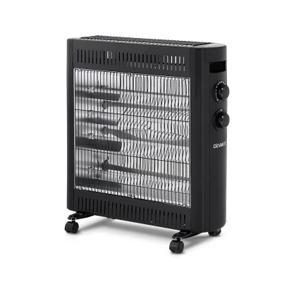 Devanti Infrared Heater, Quartz Elements, Black, 53x21x65cm, Portable & Eco-Friendly Radiant Heating Solution