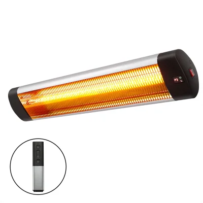 Devanti Electric Radiant Heater, Aluminium & Plastic, 105cm, Black/Silver, 3000W, Indoor/Outdoor, Remote Control