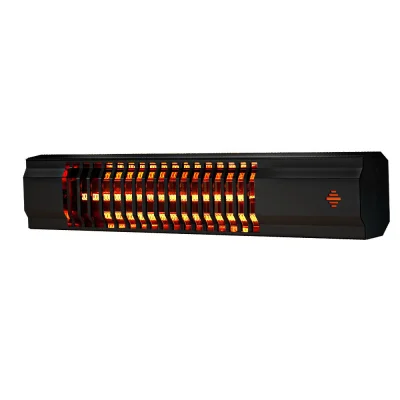 Devanti Infrared Heater, Iron, 65x6x13.5cm, Black, 2000W - Energy-Efficient, Indoor/Outdoor, Remote Controlled