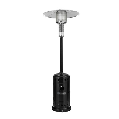 Devanti Outdoor Gas Patio Heater, Stainless Steel, 225cm, Black & Silver, Eco-Friendly, Portable, 13.5kW Heating