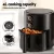Devanti 4L Air Fryer 1500W Knob Control, 80-200°C Temp, 60-Min Timer, Non-Stick, Oil-Free, Black,