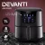 Devanti 7L Air Fryer - Black Stainless Steel, LCD Touch Control, Oil-Free Cooking, 8 Presets, 1700W Power