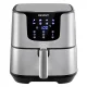 Devanti 7L Air Fryer with LCD Touch Control, Stainless Steel, 1700W Powerful 8-in-1 Cooking, Dishwasher Safe