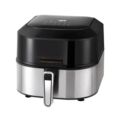 Devanti 5.5L Air Fryer & Grill Combo, 1500W, LCD Touch, Stainless Steel, 10 Presets, Non-Stick, Dishwasher Safe