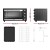 Devanti 60L Convection Oven Electric Fryer 2000W, Stainless Steel, Rotisserie, Timer, Portable, Black/Silver