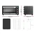 Devanti 60L Convection Oven Electric Fryer 2000W, Stainless Steel, Rotisserie, Timer, Portable, Black/Silver