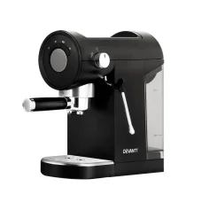 Devanti 20 Bar Espresso Coffee Machine with Instant Heat, Milk Frother, Removable Tank, and Mug Warmer - Black