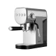 Devanti 20 Bar Espresso Coffee Machine - Silver, 1360W, Space-Saving Design, Instant Heat, Milk Frother, 0.9L Tank