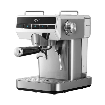 Devanti 20 Bar Espresso Coffee Machine, Stainless Steel, 1.2L – Instant Heat, Milk Frother, Mug Warmer, Compact Design