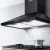 Devanti Range Hood, Powder-Coated Steel, 600mm, Black, 3-Speed, LED Lamp, Strong Suction, Removable Filters