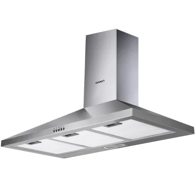 Devanti 900mm Stainless Steel Range Hood - Powerful 3-Speed, LED Lighting, 5-Layer Filters, Adjustable Wall Mount