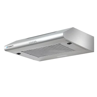 Devanti 600mm Stainless Steel Range Hood 60cm with 3-Speed Control, LED Light, and Removable 5-Layer Aluminium Filter
