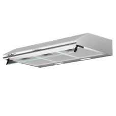 Devanti 90cm Stainless Steel Range Hood with Glass Visor, 3-Speed Fan, LED Lights, and 5-Layer Grease Filter