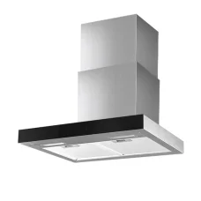 Devanti 60cm Range Hood: Black Glass, Wall-Mounted, 3-Speed Touch Control, LED Lights, High Suction, 5-Layer Filters