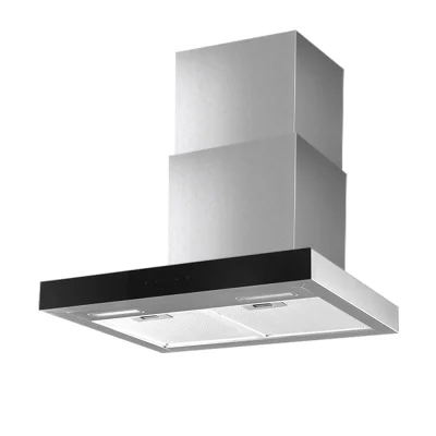 Devanti 60cm Range Hood: Black Glass, Wall-Mounted, 3-Speed Touch Control, LED Lights, High Suction, 5-Layer Filters
