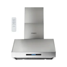Devanti 900mm Wall-Mounted Range Hood - Stainless Steel, 3-Speed Fan, LED Display, Remote Control, 1000m³/hr Suction