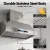 Devanti 900mm Wall-Mounted Range Hood - Stainless Steel, 3-Speed Fan, LED Display, Remote Control, 1000m³/hr Suction