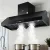 Devanti 1500mm Black Commercial BBQ Range Hood with Dual Motors, Remote Control, LED Lights, and Stainless Steel Body