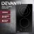 Devanti Electric Ceramic Cooktop, Black Glass, 30cm, 3200W, Touch Control, 3 Zones, Safety Features, Easy-to-Clean