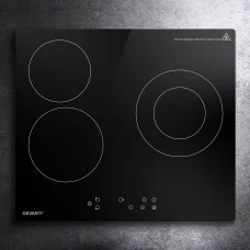 Devanti 60cm Electric Ceramic Cooktop 4 Burner Hob Touch Control Black Glass, 5200W, Timer, Child Lock
