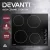 Devanti Electric Ceramic Cooktop, 60cm, Black Glass, 6000W, 4 Cooking Zones, LED Display, Overheat Protection