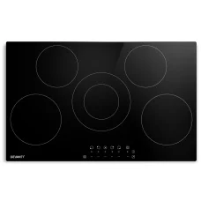 Devanti Electric Ceramic Cooktop, Black Glass, 90cm, 6 Zones, 8200W, Touch Control, Safety Features, Easy Clean