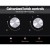 Devanti 30cm 2 Burner Gas Cooktop, Black Tempered Glass, Cast Iron Grates, Easy Ignition, LPG Compatible, 4.3kW Power