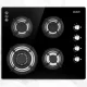 Devanti 60cm Black Tempered Glass Gas Cooktop Stove Hob with 4 Burners, Cast Iron Grates, LPG Conversion Kit Included