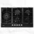 Devanti 90cm 5 Burner Gas Cooktop - Black Tempered Glass, Cast Iron Grates, LPG Compatible, Flame Safety, 11.1kW