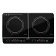Devanti Induction Cooktop, Black Ceramic Glass, 60cm, Portable Cooker with 2 Zones, Touch Control, 3500W Power