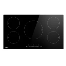 Devanti Induction Cooktop, Black Ceramic Glass, 90cm, 5 Zones, Touch Control, Safe & Efficient Cooking Solution