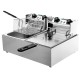 Devanti 20L Electric Commercial Deep Fryer Double Baskets 4400W - Stainless Steel, Quick-Heat, Dual Temp Control