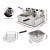 Devanti 20L Electric Commercial Deep Fryer Double Baskets 4400W - Stainless Steel, Quick-Heat, Dual Temp Control