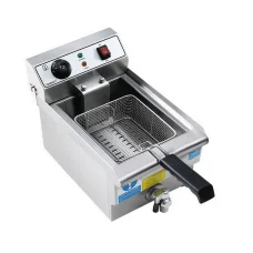 Devanti 3000W Electric Deep Fryer 10L Stainless Steel Commercial Fryer with Basket, Lid & Oil Drain Tap