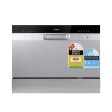 Devanti Benchtop Dishwasher, Stainless Steel, 6 Place Settings, Silver, Compact, Quiet Operation, Easy Install