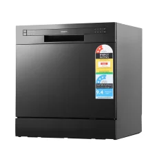 Devanti 8 Place Settings Benchtop Dishwasher Black Stainless Steel Interior 6 Programs LED Display Quiet Operation