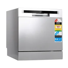 Devanti 8 Place Settings Benchtop Dishwasher, Silver - Compact, Quiet, Stainless Steel with LED Display & 6 Programmes