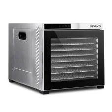 Devanti 10-Tray Food Dehydrator with Stainless Steel Trays, LCD Touch Control, 35-75°C Adjustable Thermostat, 900W-1100W