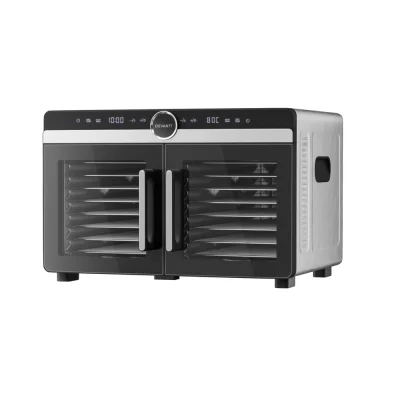 Devanti 16-Tray Dual-Zone Food Dehydrator | Stainless Steel, LCD Touch Panel, 1200W, 35-80°C, 0.5-