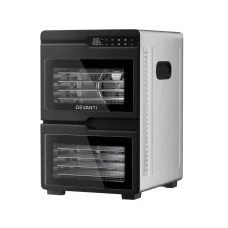 Devanti 12-Tray Dual-Zone Food Dehydrator, Stainless Steel, LCD Control, 35-80°C, 48hr Timer, Includes Fruit Roll Sheets