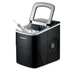 Devanti Portable Ice Cube Maker 2L Water Tank, Quick 9-Cube Cycles, Freon-Free, Compact Black Benchtop Machine