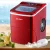 DEVANTi Portable Ice Cube Maker 2L Red, 12kg/Day, Benchtop, 2 Ice Sizes, Quiet, Energy Efficient, Home Bar Use