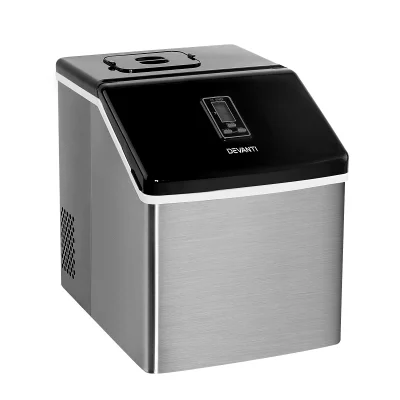 Devanti 18kg Ice Maker Machine - Stainless Steel, 24 Cubes in 13 Mins, 3 Thickness Options, Compact & Energy Efficient