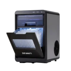 Devanti 20kg Stainless Steel Chewable Nugget Ice Maker, Self-Cleaning, Countertop, Energy Efficient, Quiet Operation