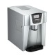 Devanti 2L Portable Ice Cuber Maker and Water Dispenser, Silver, 12kg Daily Output, 2 Ice Sizes, Compact Design