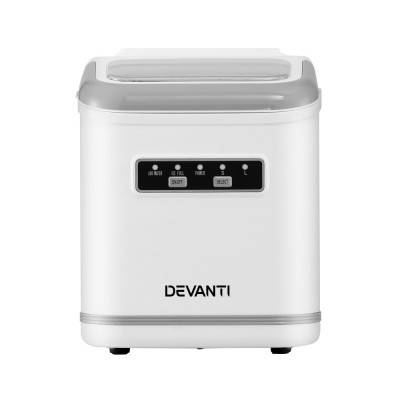 Devanti Portable Ice Maker Machine 12kg Daily Capacity, 1.3L Water Tank, Self-Cleaning, Quiet White Countertop Devanti Portable Ice Maker Machine 12kg Daily Capacity, 1.3L Water Tank, Self-Cleaning, Quiet White Countertop