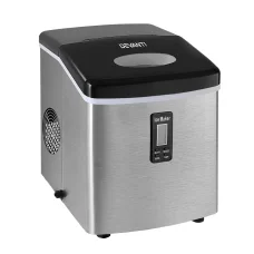 Devanti 15kg Ice Maker Machine, Silver - Fast 9-Cube Production, 3 Sizes, Freon-Free, Compact Design, 1-Year Warranty